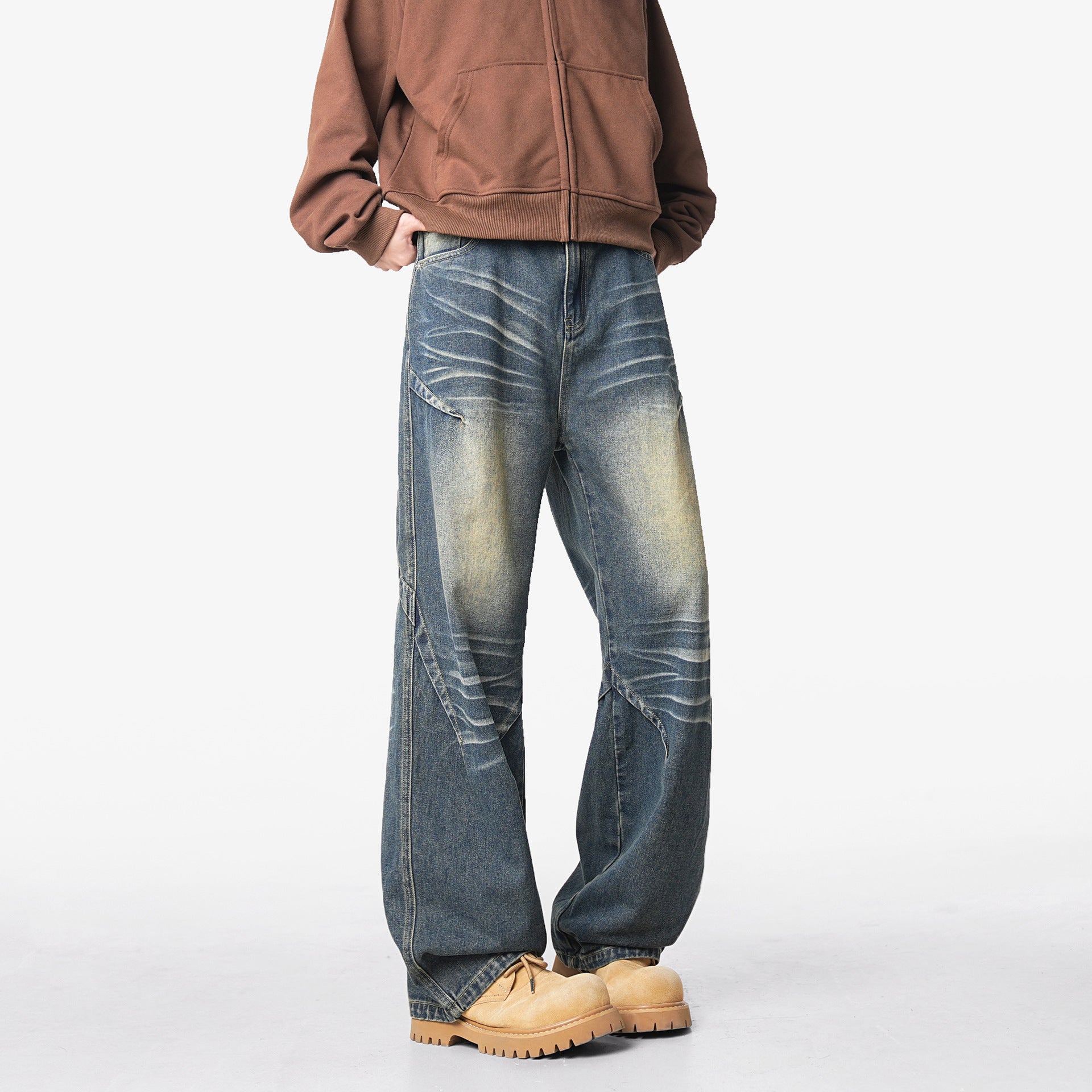 Lightning Crack Cleanfit Flared Denim Pants