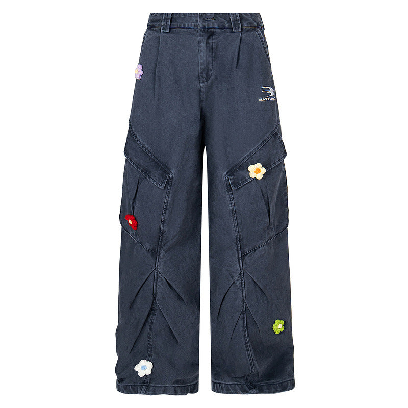 Vintage Paratrooper Denim Cargo Pants