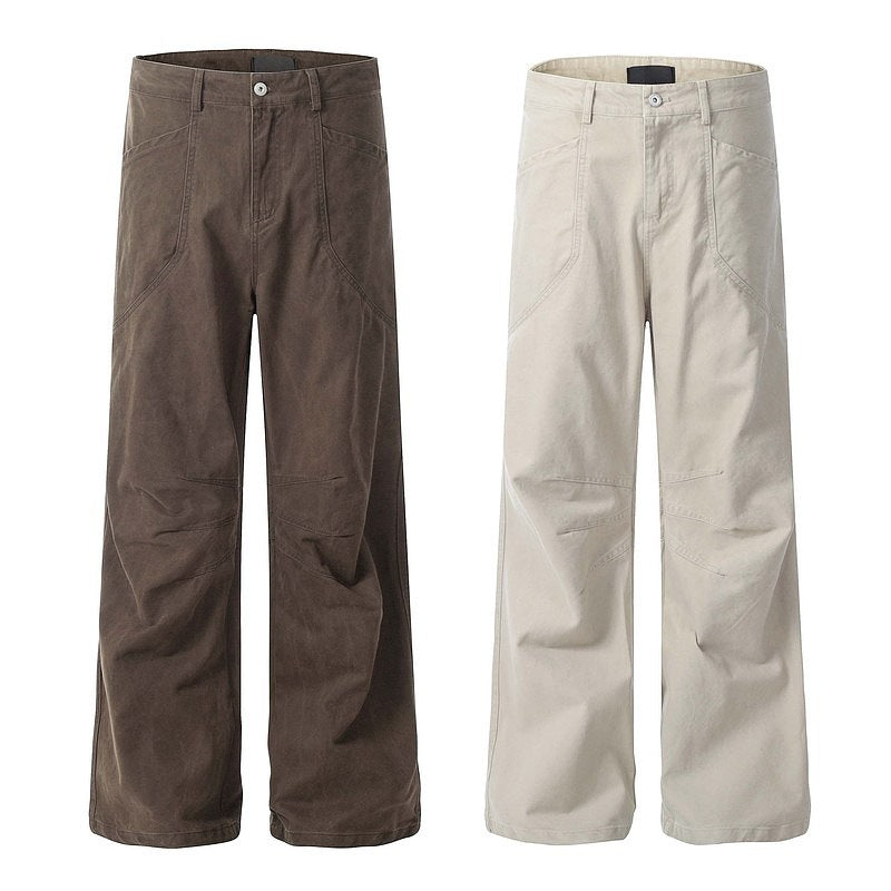 Loose Fit Vintage Flared Workwear Pants – Melange Style