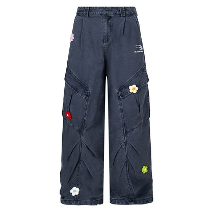 Vintage Paratrooper Denim Cargo Pants