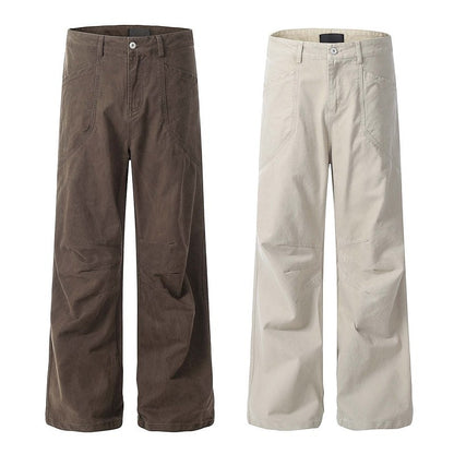 Loose Fit Vintage Flared Workwear Pants – Melange Style