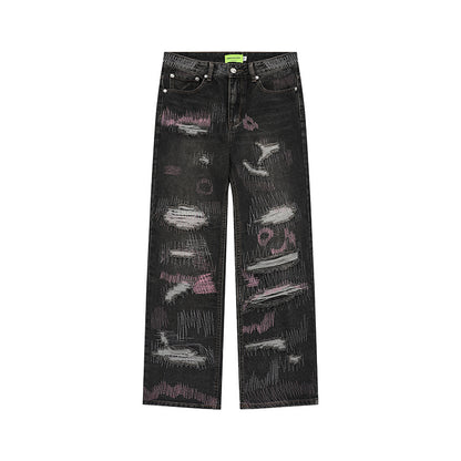 Retro Streetwear Dark Hip-Hop Jeans