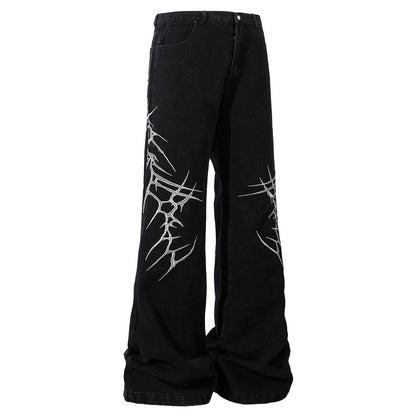 Vintage Embroidered Straight-Leg Jeans