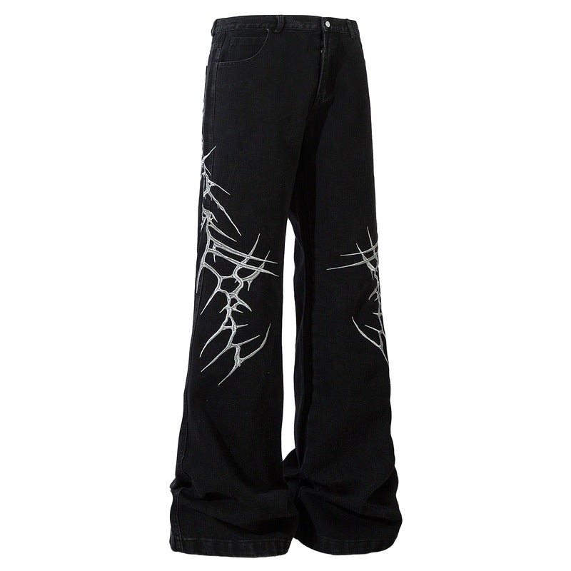 Vintage Embroidered Straight-Leg Jeans