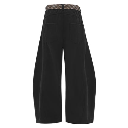 Retro Flared Trousers with Tie-Waist Design