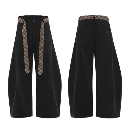 Retro Flared Trousers with Tie-Waist Design