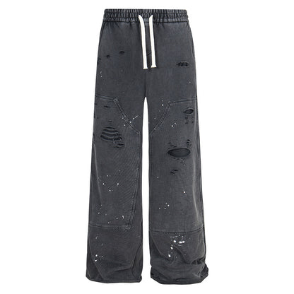 Deconstructed Paint-Washed Utility Cargo Pants