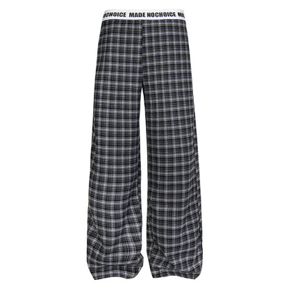 Vintage Plaid Loose-Fit Straight-Leg Dance Pants