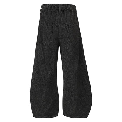 High Street Vibe Curved-Cut Denim Jeans